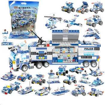 Městská Policie Letadla, Auto, Robot Stavební Bloky, Sady SWAT Kompatibilní Playmobil Tvůrce Sestav Vzdělávací Hračky