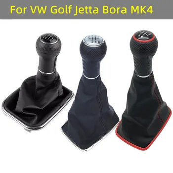 5/6 Speed Gear Shift Knob Páku Řazení Gaitor Boot PU Kožené Pro Volkswagen 2003-2008 Golf 4 IV MK4 GTI R32 VW Bora Jetta MT