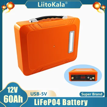 LiitoKala 12V 60AhLifepo4 Baterie lifepo LFP s BMS LED 5v USB pro Motorová Loď sluneční světlo Golf Auto UPS 12,8 V Baterie
