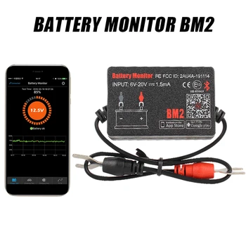 S Alarm Auto Baterie Monitor BM2 Pro Android IOS Telefon Diagnostický Nástroj Napětí 12V Nabíjecí Protáčení Test Bluetooth 4.0
