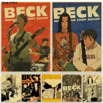 Anime BECK Plakát Kraft Papír Tiskne Dodávky Notebooku Nostalgie Vodotěsné Umění Obraz Motocykl Nálepky na Lednici Vintage Telefon