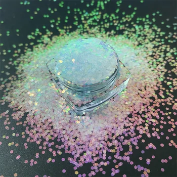 Nové Smíšené Duhový Opál Barvy Chunky Glitter Flitry PET Materiál Hexagon Tvar Třpytky Prášek Na Nehty Umění, Tělo, Obličej, Dekorace