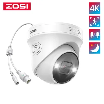 ZOSI 4K PoE IP Kamera H. 265+ 8MP HDR Add-on Camera AI Lidské Detekovat 100 ft Noční Vidění IP66 Venkovní Video Kamera