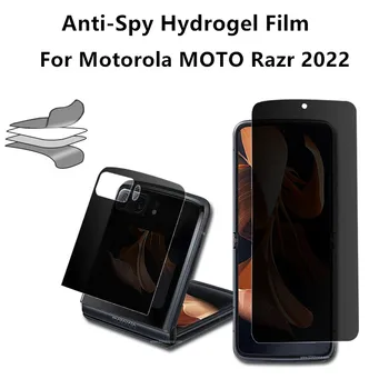 Nastavte Vnější + Vnitřní Anti-Spy Screen Protector Pro Motorola MOTO Razr 2022 Měkké Soukromí Film Anti-Scratch Kryt Bubble-Zdarma