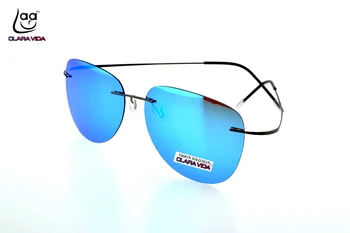 =CLARA VIDA= PRAVÁ Značka B Titan ICEBLUE ZRCADLO polarizované 9g vrtaných sluneční brýle gafas de sol briller lunetami de soleil