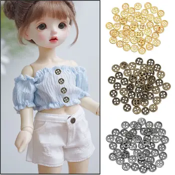 Roztomilá Dívka Dárek Řemeslo Dollhoues Miniaturní Příslušenství Kovové Přezky Mini Knoflíky Oblečení Šití Spony DIY Doll Oblečení
