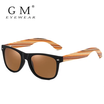 GM Klasické Bambusové Dřevo sluneční Brýle Značky Design Ženy Muži Povlak Zrcadla Sluneční Brýle Módní Brýle Retro Brýle UV400 Odstíny