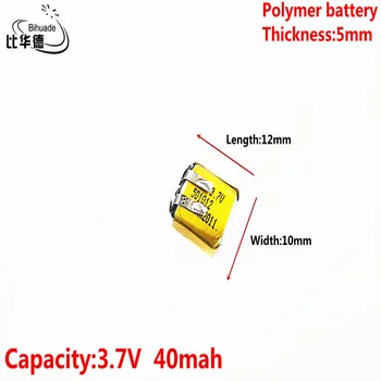 3.7 V, 40 mAh 501012 Li batteria Ai Polimeri di Li Batteria agli ioni di litio Per Il FAI DA TE 3D soutěž, mp3 penna di Registrazio