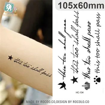 Body Art vodotěsné dočasné tetování pro muže, ženy módní 3d angličtině dopis design flash tetování nálepka Doprava Zdarma HC1134