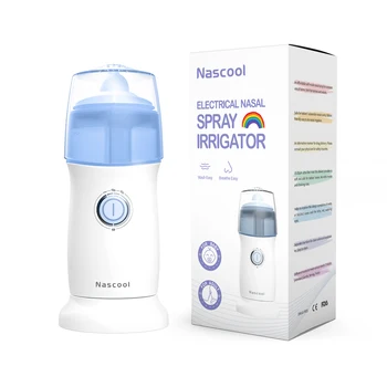 Electric Nosní Sprej Postřikovač s 50 Balíčky Soli pro Dítě Měkké, Bezpečné Nos Podložka Zavlažování 15-20㎛ Ultra-jemné Mlhy Cleaner