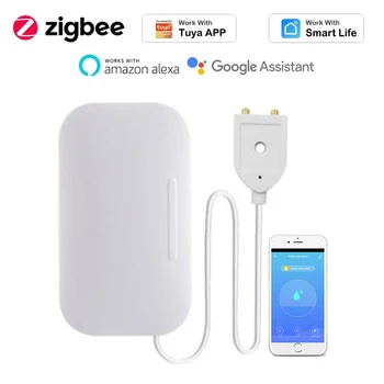 Tuya Smart, Zigbee 3.0 Úniku Vody Čidlo Alarm Domácnosti Přetečení Zaplavení Detektor Automatizace Práce s Alexa Google Domov