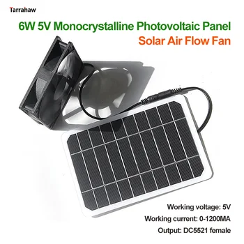 6W Monokrystalický Solární Panel DC5521 Výstup Nabíjení 3.7 V-5V Baterie PV Deska Pet Odtahový Ventilátor, Kuře, Pes, Kočka Solární Průtok Vzduchu Ventilátoru