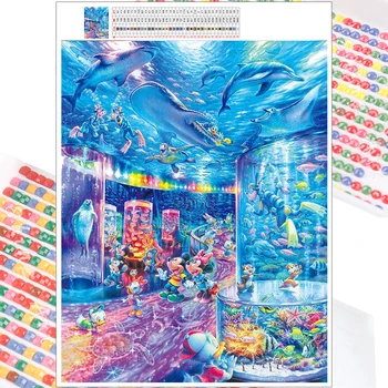 5D DIY Diamantový Malování Disney Ocean Park Karikatura Plné Náměstí Kolem Ručně vyráběné Mozaiky Nastavit Výšivky Cross Stitch Domácí Výzdoba Dárek