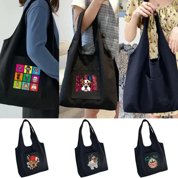 Tote Bag Ženy Tašky Plátno Dojíždějící Kabelky Karikatura Pes Anime Shopper Čisté Bavlny Přenosné Jedno rameno plátěnou Tašku