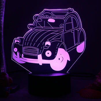 Sci-Fi Auto Led Noční Světlo pro Děti Ložnice Decor Jedinečný Narozeninový Dárek pro Děti studovna psací Stůl Lampa 3d Model Auta