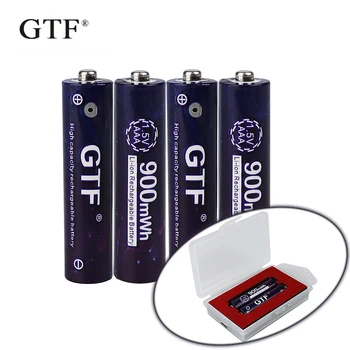2020 NOVÉ GTF1.5V USB AAA li-ion Baterie 900mwh 600mah 100% kapacita li-polymer, USB dobíjecí baterie Box USB kabel