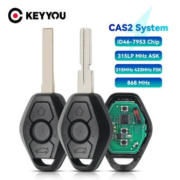 KEYYOU CAS2 Systém pro BMW 3/5 7 Series E46 E60 E83 E53 E36 315LP/315/433/868 Mhz ID46-7953 Čip HU58 HU92 Blade Vzdálené Klíče od Auta