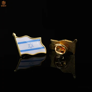 Izrael, Davidova Hvězda Vlajka Brož Asijské Mávání Vlajky Odznak Tie Klopě Kovový Pozlacený Pin Dekorativní Ozdoby Pro Hospodářskou Soutěž