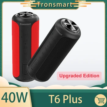 Tronsmart T6 Plus Modernizované Vydání Bluetooth 5.0 Reproduktor 40W Přenosný Reproduktor IPX6 Sloupec s NFC,USB Flash Disk