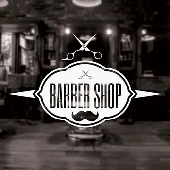 Barber Shop Znamení Zeď Obtisk Kadeřnictví Salon Zeď Okno Dekor Samolepky, Plakáty Knír Nůžkami Vyměnitelné Nástěnné 3W17