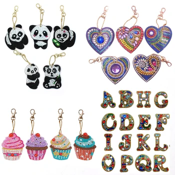 5D DIY Diamantový Obraz Kreslený Panda Klíčenka Bag Dekorace, Šperky Přívěšek Diamond Výšivky Prodej Klíčových Dárek