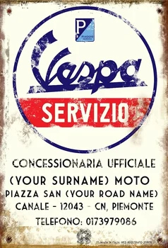 Vespa Service Retro Plechové Znamení, Plakát, Domov, Garáž Deska Cafe Pub Motel Umění Zdi Dekor