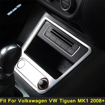 Středové Konzole Úložný Box Rám Kryt Čalounění z Uhlíkových Vláken Vzhled / Matný Auto Doplňky Pro Volkswagen VW Tiguan MK1 2008 - 2015