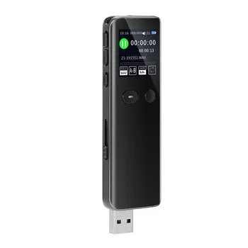 V33 Profesionální Digitální Hlasový Záznamník 1536kpbs Jednoho tlačítka Zaznamenat Hluk Reducation Diktafon, USB 2.0 Konektor