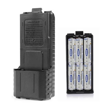 Černá 6xAA Baterie Pouzdro Shell Box Pro obousměrný Rádio Baofeng UV-5R UV-5RE Plus