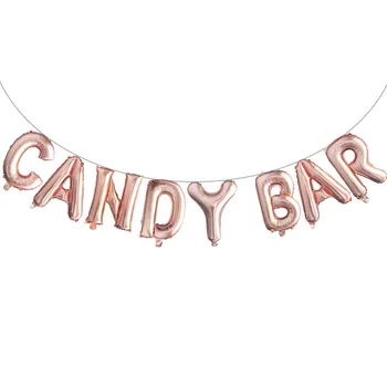 1set 16 palce Candy Bar Fólie Balón, Narozeninovou Oslavu Zasnoubení Svatební Sladký Svatební Stůl Sprcha miminko Banner Dekor Dodávky