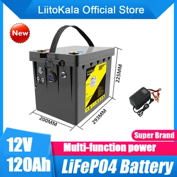 Nové LiitoKala 12V 120Ah LiFePO4 Akumulátoru 12,8 V Power Ssupply, Vestavěný Bluetooth Rady pro Ochranu údajů, Multi-funkce Exchange Plug