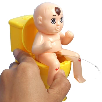 Čůrající Chlapec mokrý orgasmus Hračky Stříkací Chlapeček Sedí Na Záchodě Inovativní Nutkání Toaleta Panenky, Hračky pro Děti, Chlapce, Muže, Děti