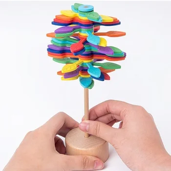 Dřevěné Rotující Lollipop Fey je Číslo Série Kreativní Ozdoby Dekomprese Hračky Gyro Kinetická Hračka Úzkosti a Stresu
