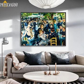 Pierre Auguste Renoir Tanec, Moulin Plátno Tisk, Malba, Plakát Moderní Nástěnné Obrázky, Umění, Obývací Pokoj Interiér Bytové Dekorace
