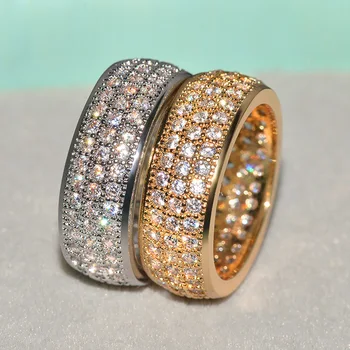 Huitan Jednoduché Luxusní Slib Prsteny pro Ženy Micro Zpevněné CZ Kámen Věčnosti Zásnubní Snubní prsteny Módní Šperky Velkoobchod