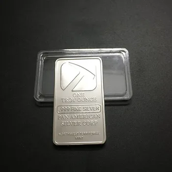 10 ks Non magnetické Pan American Kladivo bullion bar 1 OZ stříbrný pozlacený ingot odznak 50 mm x 28 mm sběratelskou dekorace barů