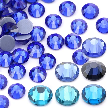 QIAO SS6-SS30 Modrá Řada Hot fix Drahokamu DIY boty Crystal Skleněné Kamínky na Šaty Šaty
